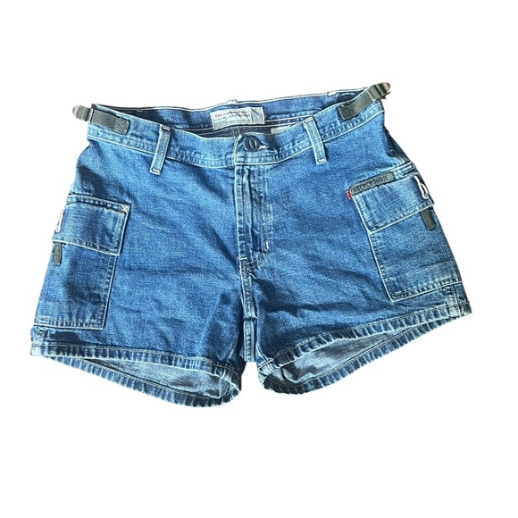 Vintage Early Y2K Abercrombie & Fitch Denim Utility Shorts 30 in Waist - Picture 1 of 5